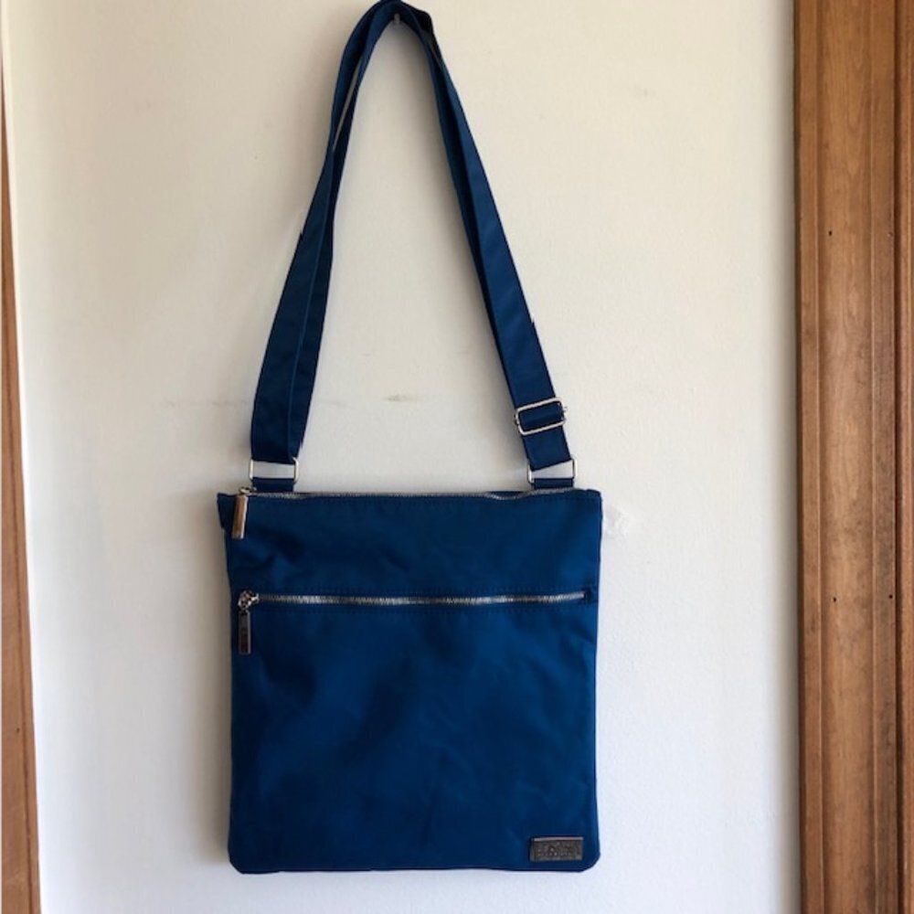 ESCADA MOON SPARKLE XL Nylon Fully Lined Blue Crossbody/Shoulder Bag